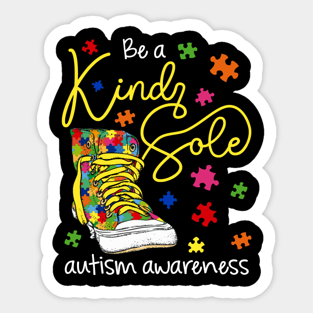 Be A Kind Sole Autism Awareness Puzzle Shoes Be Kind Sticker by Xonmau